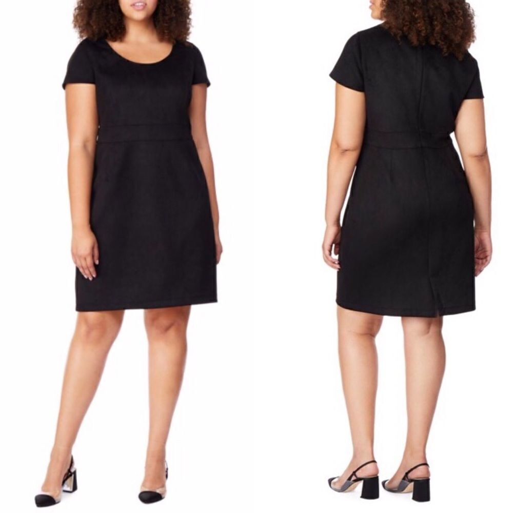 Rebel Wilson x Angels Faux Suede Knee Length Dress Sz 14W NWT